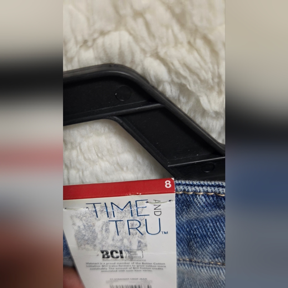 NWT Time and Tru High Rise Cropped Jeans Size 8 - Picture 6 of 8